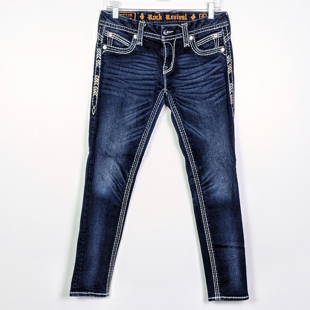 Rock Revival Lavinia Ankle Skinny Dark Wash Jeans